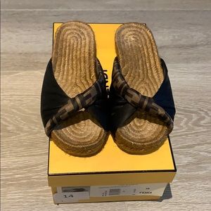Fendi Raso printed Espadrille Sandals